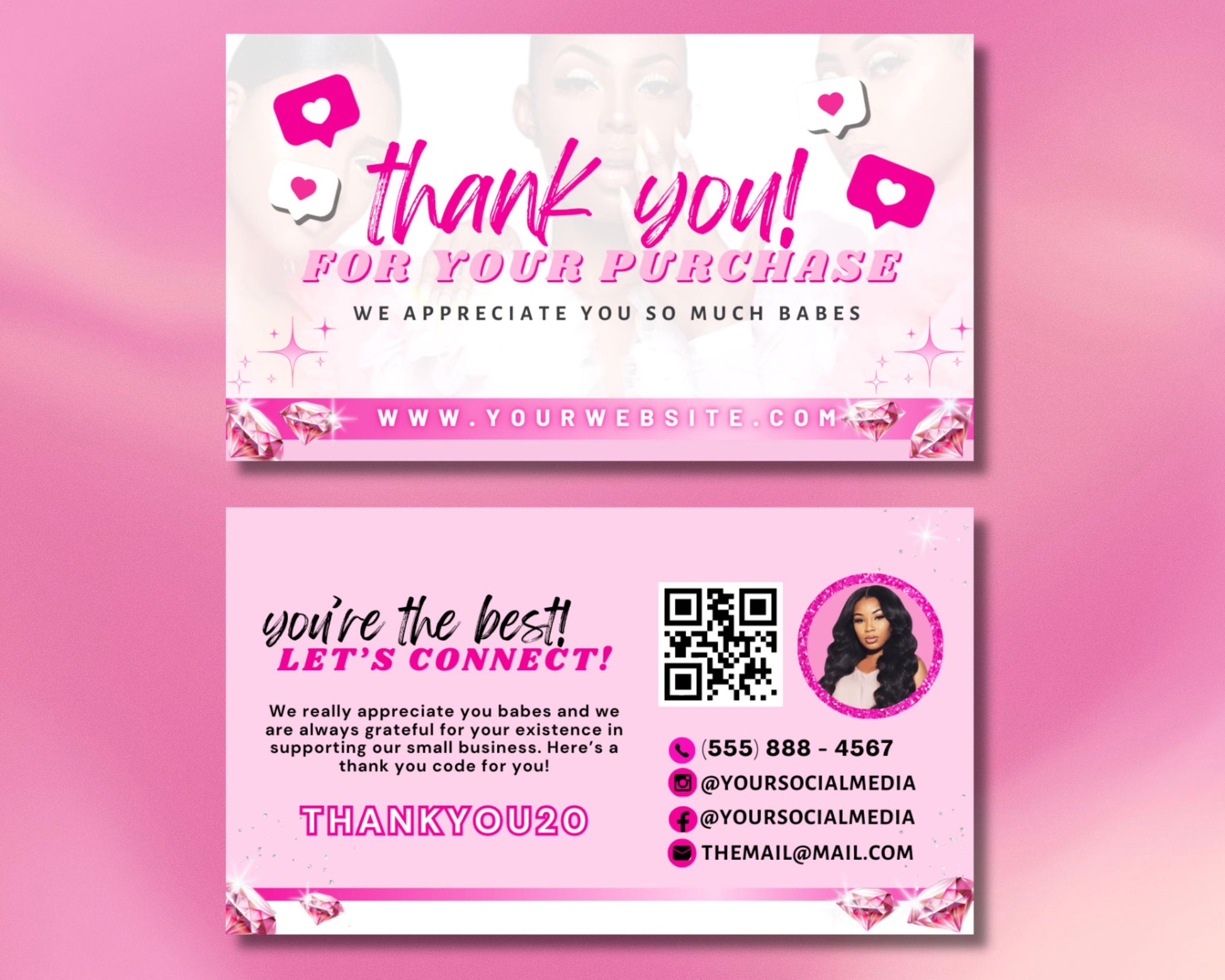 Pink Business Card
Thank You Card
Order Confirmation
Customer Appreciation
Business Branding
Professional Design
Minimalist
Modern
Elegant
Chic
Customer Loyalty
Brand Awareness
Repeat Business
Customer Relationship Management
Marketing Materials