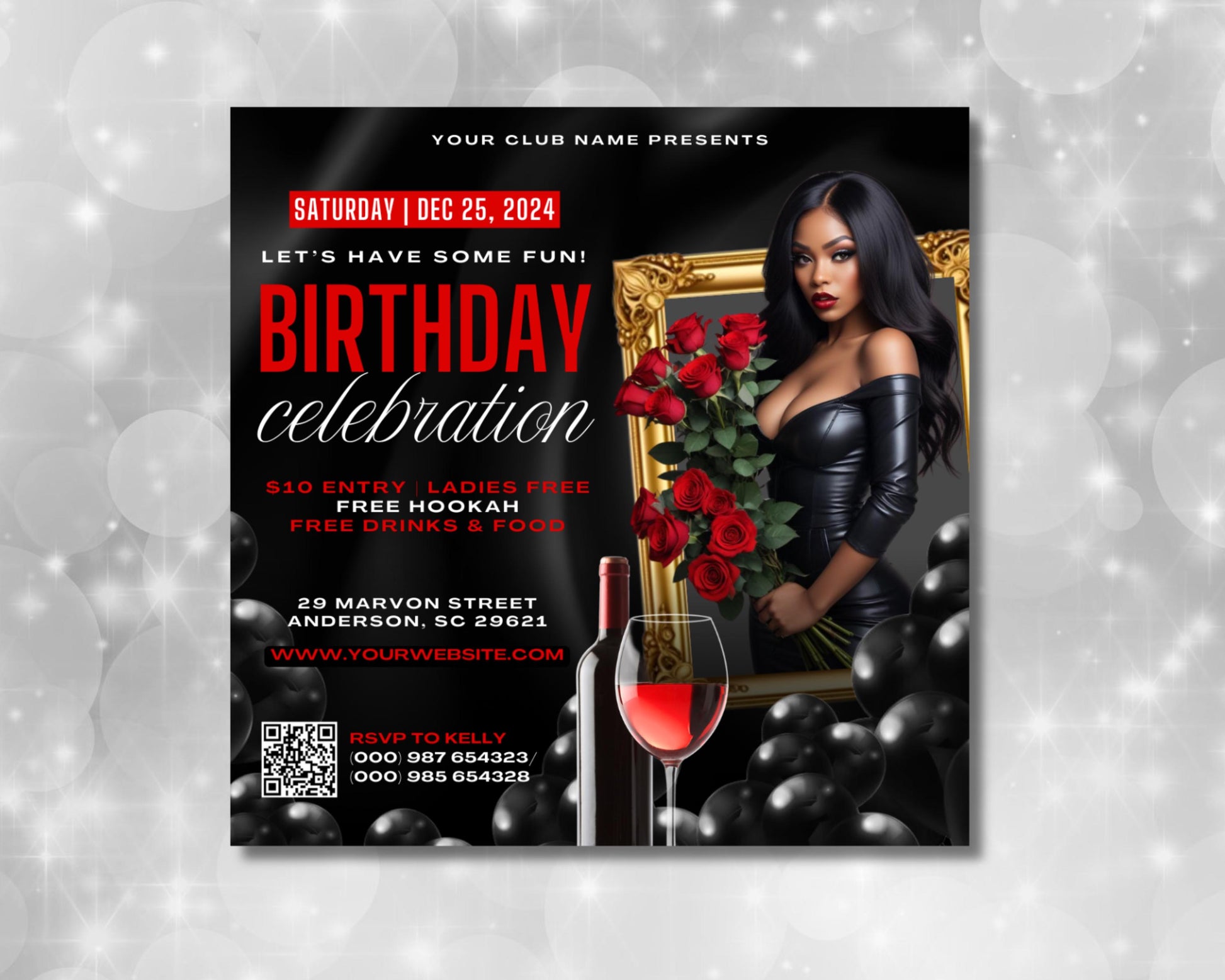 Midnight Celebration
Chic & Sophisticated
A Night to Remember
Glamorous Vibes
Red and Black Everything
Birthday Bash
Party in Style
Drinks & Dancing
Music & Fun
Celebrate in Elegance
Dress to Impress
Glam Up
Shine Bright
Luxe & Lavish