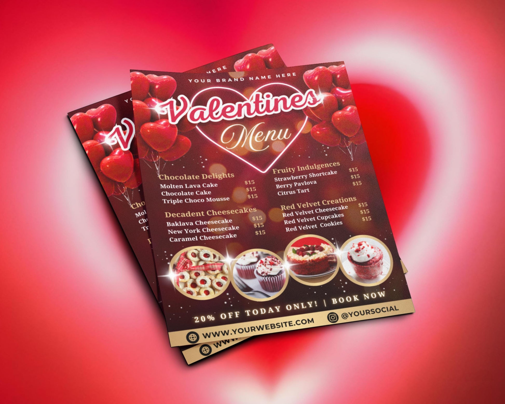 Valentines Day
Sweet Treats
Menu
Flyer
Templates
Design
Graphics
Marketing
Restaurant
Bakery
Cafe
Dessert
Chocolate
Love
Romance
Hearts
Cupid
Pink
Red
Flowers
Cakes
Cheesecakes
Special Occasion Desserts
Heart-shaped Treats
Chocolate Lovers Menu
