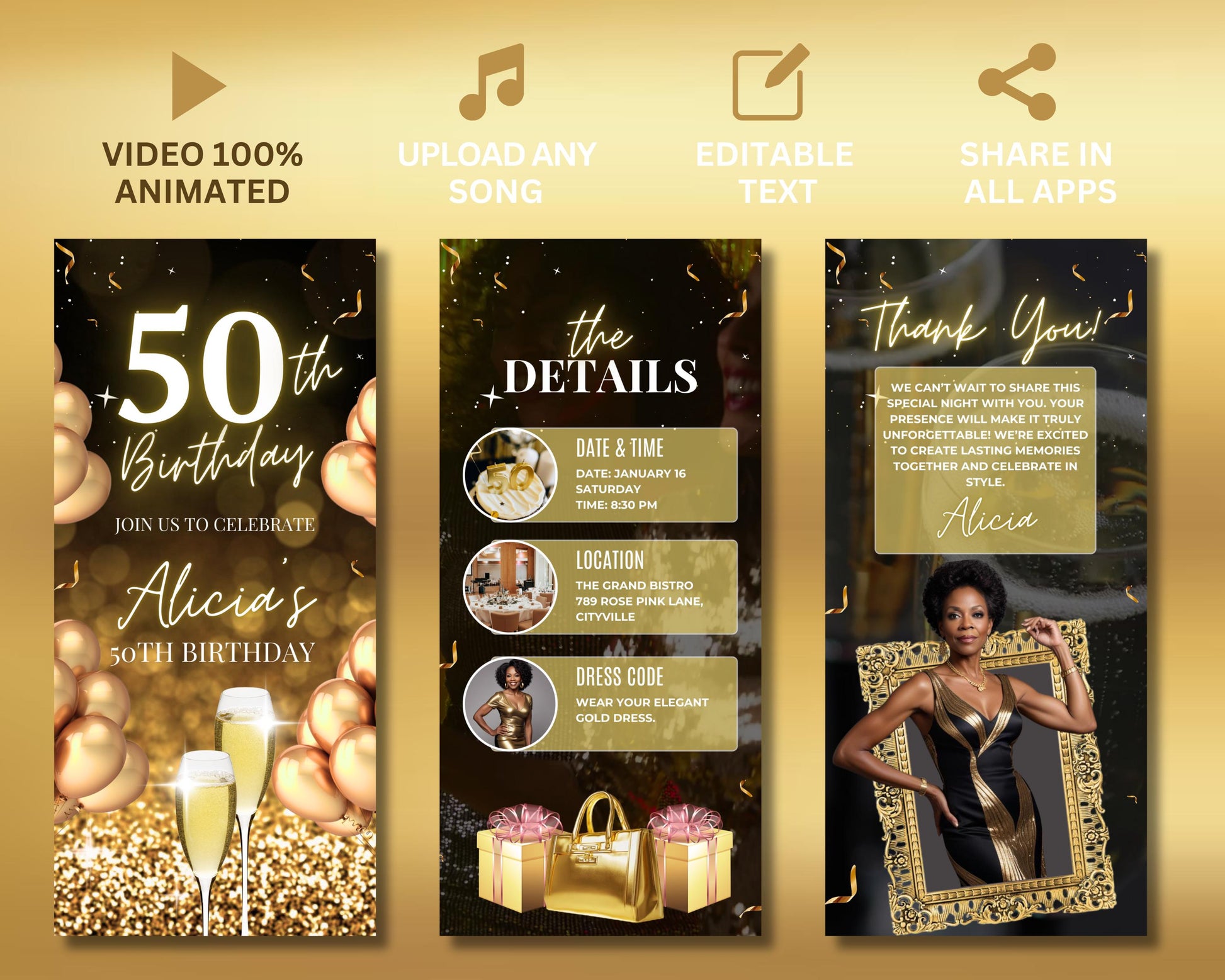 animated birthday invitation
birthday dinner invitation
Instagram video invitation
digital invitation
birthday party video
birthday dinner animation
cake animation
fork and knife animation
champagne toast animation
balloons animation
RSVP
50th Bday