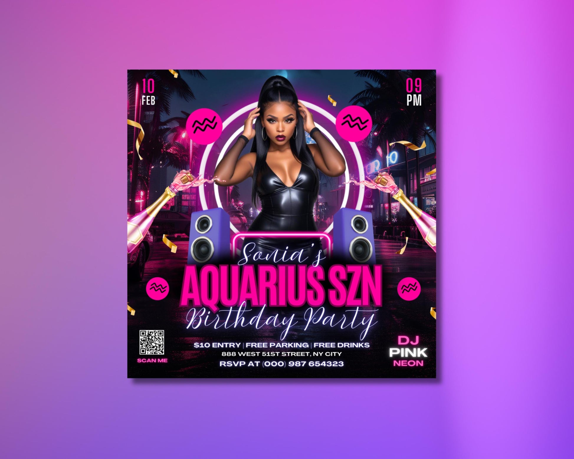Aquarius
Birthday
Party
Celebration
Invitation
Aquarius Season
Birthday Bash
Club Party
Nightlife
Music
Dancing
Drinks
Celebration
Exclusive
VIP
Zodiac Symbol
Guestlist
Dress Code
Age Restriction
RSVP
Save the Date
Celebrate
Marketing
Event