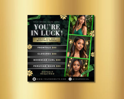 March Bookings
March Specials
March Event
Spring Bookings
Spring Specials
St Patrick Flyer
St Patrick Promo
March Madness
March Celebrations
March Bookings Open
Book Now for March
Flyer Template
March Appointment Flyer
Spring Flyer
Booking Flyer