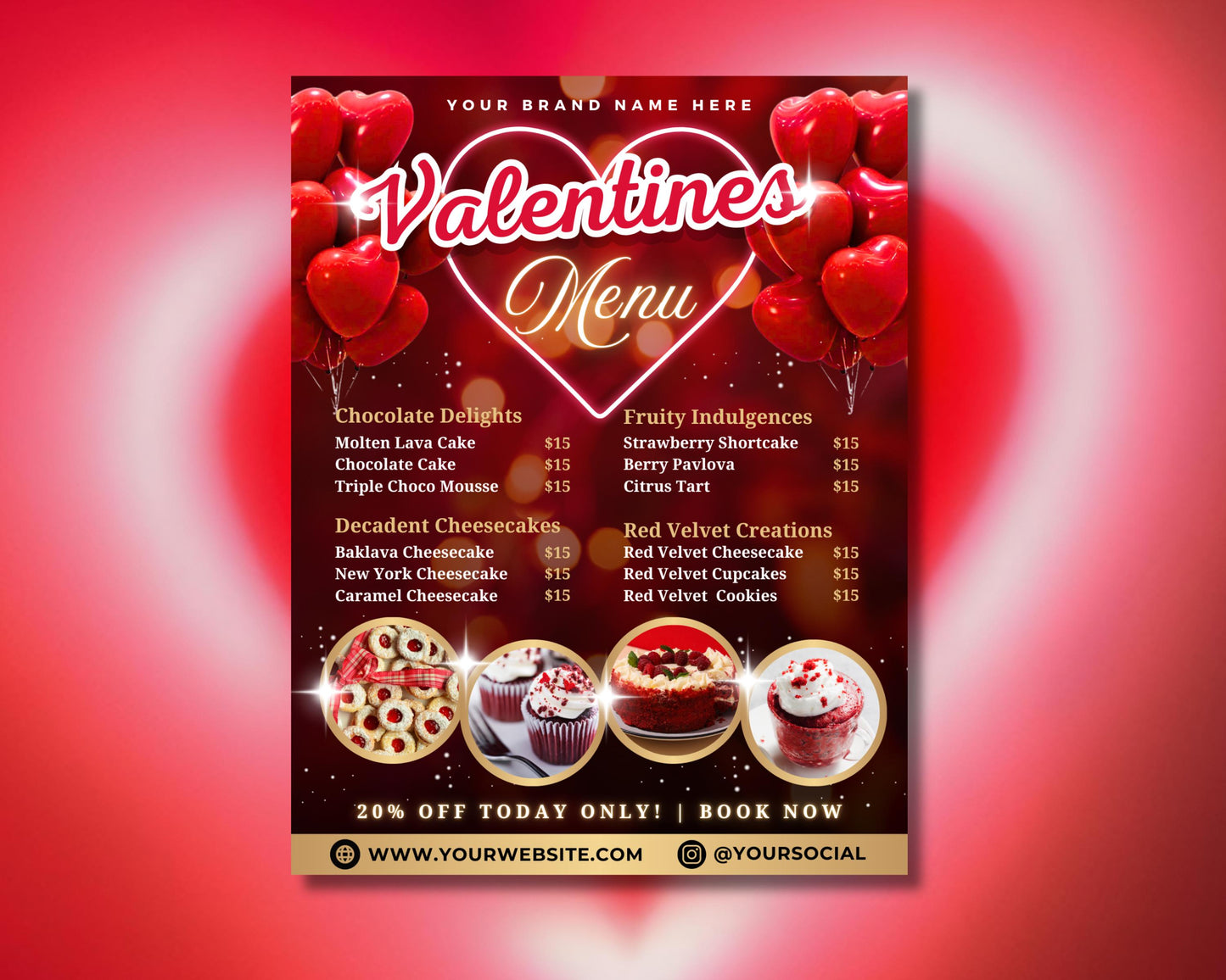 valentines day
sweet treats
menu
flyer
templates
design
graphics
marketing
restaurant
bakery
cafe
dessert
chocolate
love
romance
hearts
cupid
pink
red
flowers
cakes
cheesecakes
special occasion desserts
heart-shaped treats
chocolate lovers menu