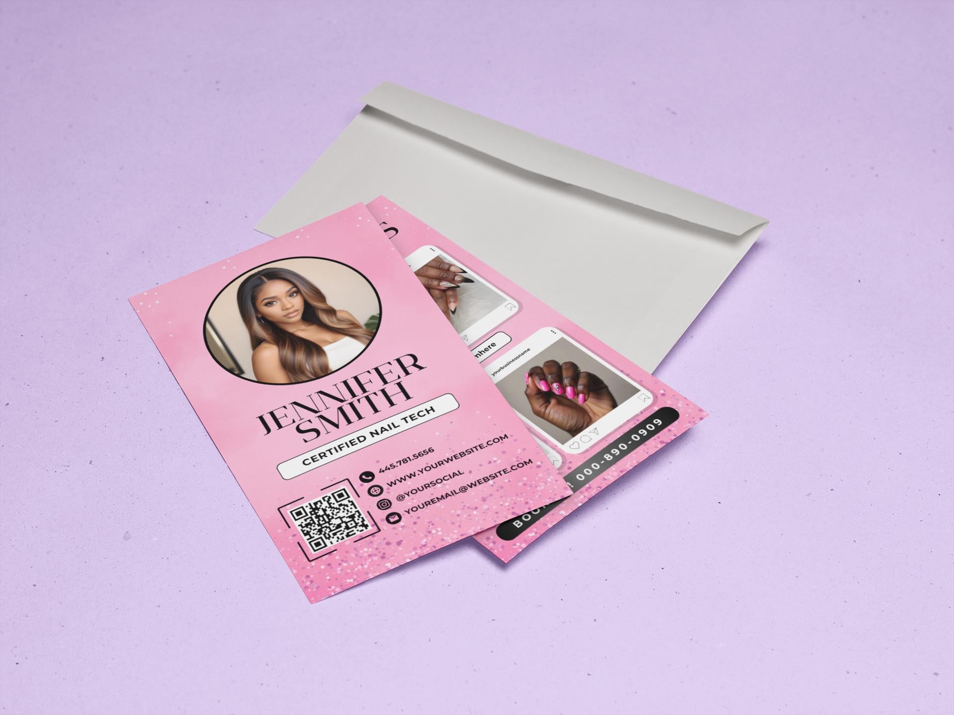 Instagram business card
Beauty business card
Business card template
Aesthetic business card
Minimalist business card
Modern business card
QR code
Social media icons
Makeup artist 
Hairstylist
Esthetician
Nail artist business card
Nail technician