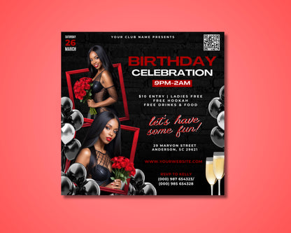 Birthday
Celebration
Party
Invitation
Flyer
Event
RSVP
Nightclub 
Ladies Night
Entry
Guest
Anniversary
Red
Crimson
Ruby
Scarlet
Burgundy
Bold
Elegant
Modern
Classic
Glamorous
Sparkle
Flowers
Glitter
Birthday Celebration
Birthday Party
Festive
Exciting
Fun
Sophisticated
Stylish
Vibrant
Lively
Nightlife
Template
Printable
Digital
Download
Editable
Customizable