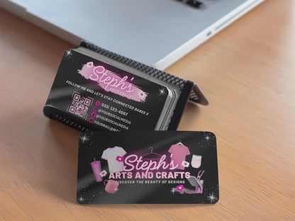 Pink Business Card
Craft Business Card
Handmade Business Card
Creative Business Card
Unique Business Card
Handmade with Love
Artisan Crafted
Custom Creations
Unique Designs
Handcrafted Gifts
Shop Online
Book a Workshop
Contact Me
Canva