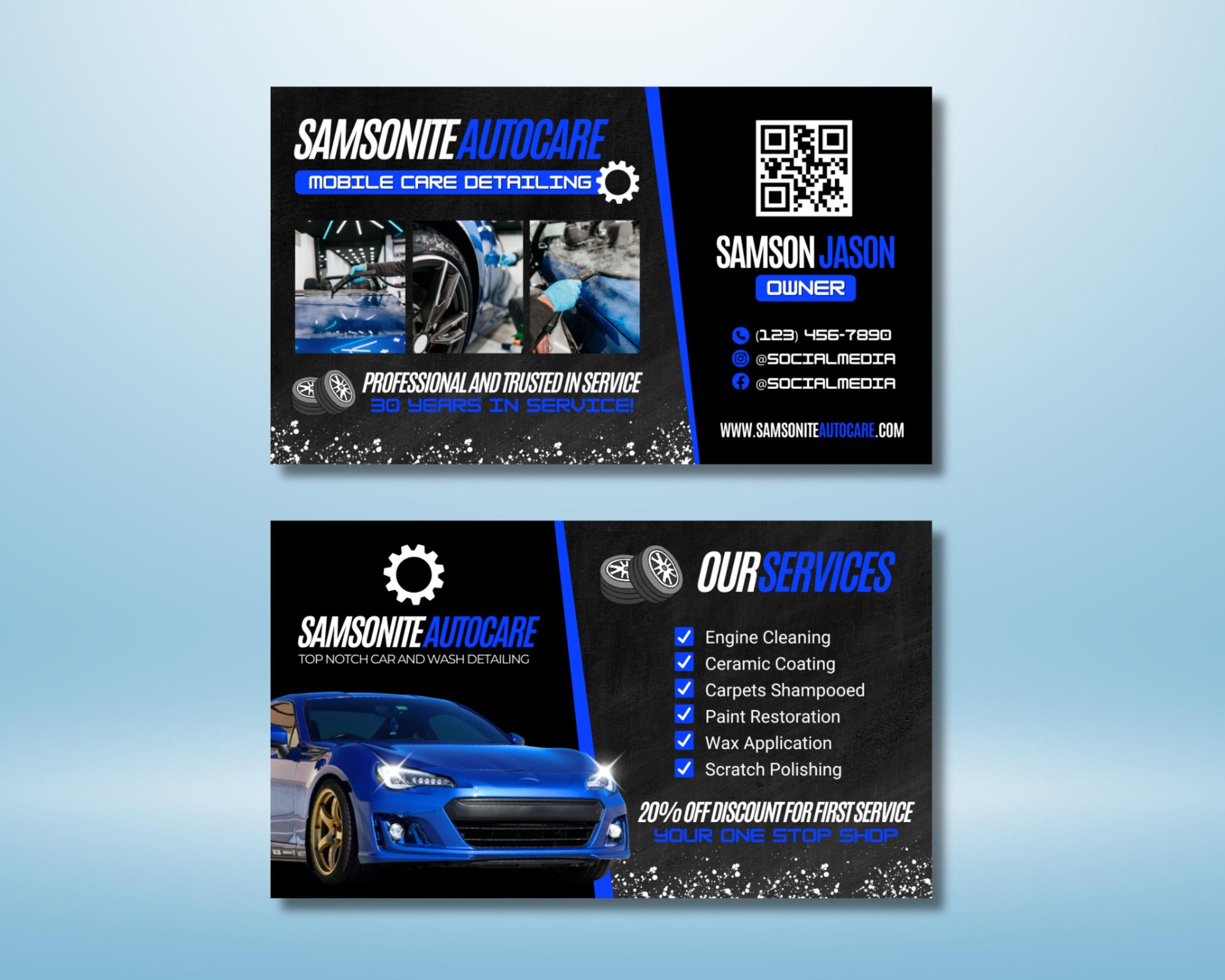 Auto Detailing
Car Detailing
Mobile Detailing
Detailing Services
Automotive Care
Vehicle Detailing
Car Wash
Detailer
Ceramic Coating
Paint Correction
Interior Detailing
Exterior Detailing
Engine Detailing
Waxing
Polishing
Shampooing
Scratch Removal
Headlight Restoration
Social Media
QR Code
Free Quote
Book Now
Schedule Appointment
Discount
Special Offer
First Service
High-Gloss
Reflective
Car Images
