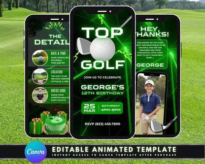 Top Golf
Golf
Driving Range
Swing
Golf Clubs
Golf Balls
Birthday
Party
Invite
Invitation
Celebration
Event
Fun
Bash
Gathering
Animated
Video
Digital
E-vite
Kids Birthday
Teen Birthday
Adult Birthday
Date
Time
Location
RSVP
Dress Code
Personalized
Customizable
Song
Upload any song
Editable text
Share in all apps