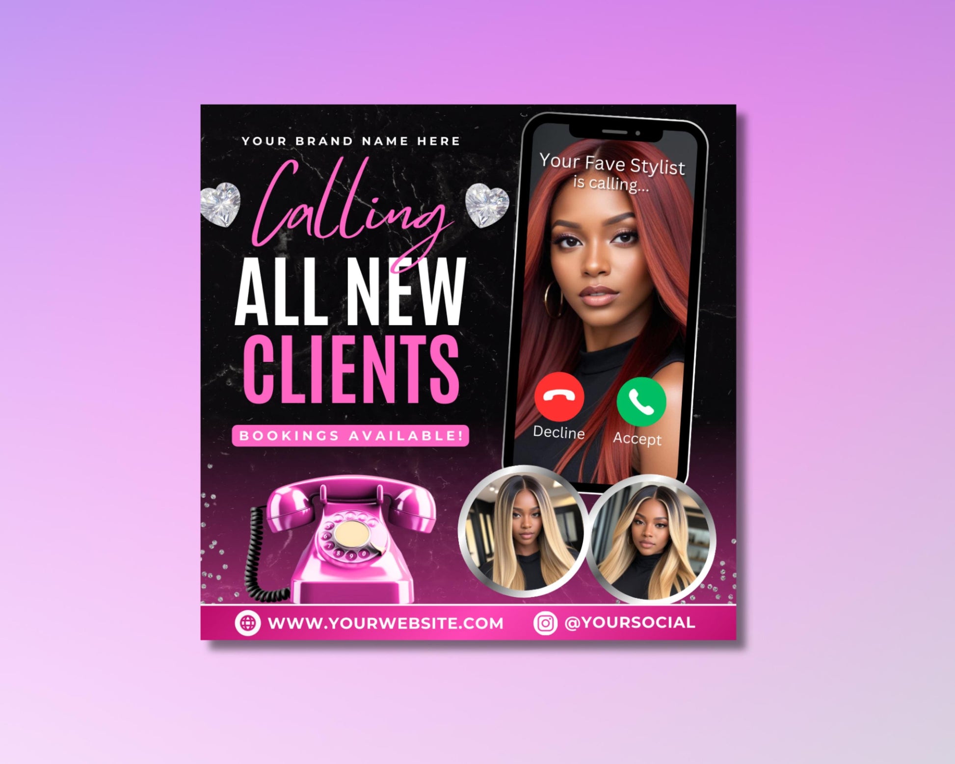 New Clients
Welcome New Clients
First-Time Clients
Client Acquisition
Client Outreach
Special Offer
Limited Time
Book Now
Appointment
Services
Discount
Promotion
Flyer
Advertisement
Marketing
Call to Action
Bookings Available
Schedule an Appointment
Contact Us
Website
Social Media
Phone Number
Email
Online Booking
Hair Salon
Beauty Salon
Spa
Fitness
Consulting
Real Estate
Photography