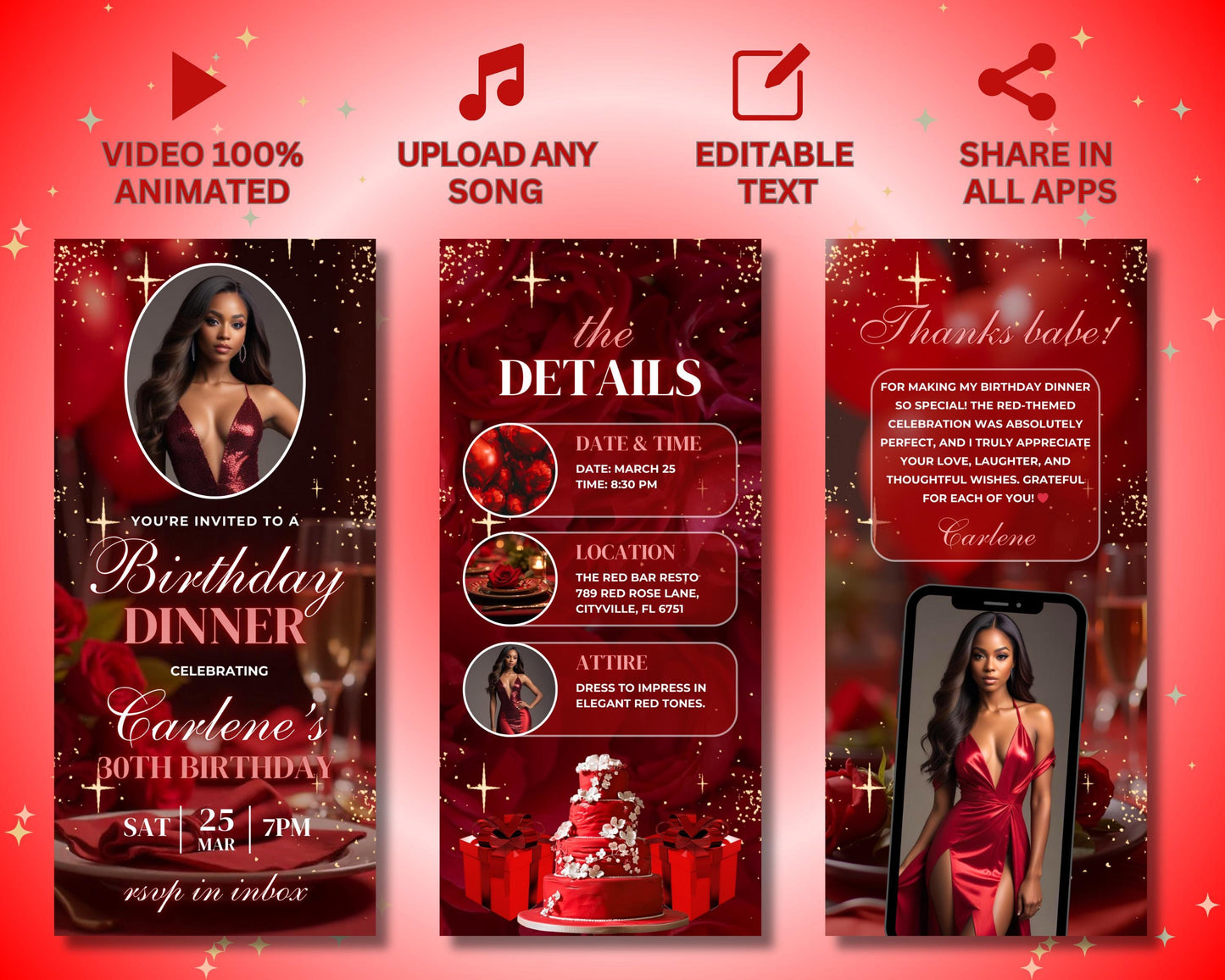birthday
party
celebration
invite
invitation
rsvp
digital invitation
video invitation
animated invitation
event
guests
red
red theme
elegant red
dress code: red
crimson
ruby
scarlet
animated
template
details
date
time
location
thank you note
main page
digital templates
motion graphics
personalized
customizable