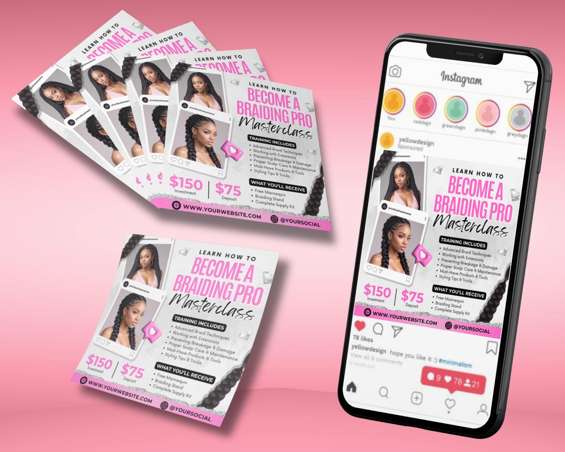 Braids Masterclass
Braiding Pro
Hair Braiding
Braid Training
Braiding Workshop
Learn to Braid
Hair Styling Course
Hair Extension Training
Advanced Braids
Braid Techniques
Extension Braiding
Scalp Care
Hair Maintenance
Styling Tips
Hair Tools
Product Knowledge
Professional Braiding
Expert Braider
Hair Business
Career Development
Skill Enhancement
Hands-on Training
Flyer Template
Poster Design
Hair Salon Flyer
Beauty Flyer
