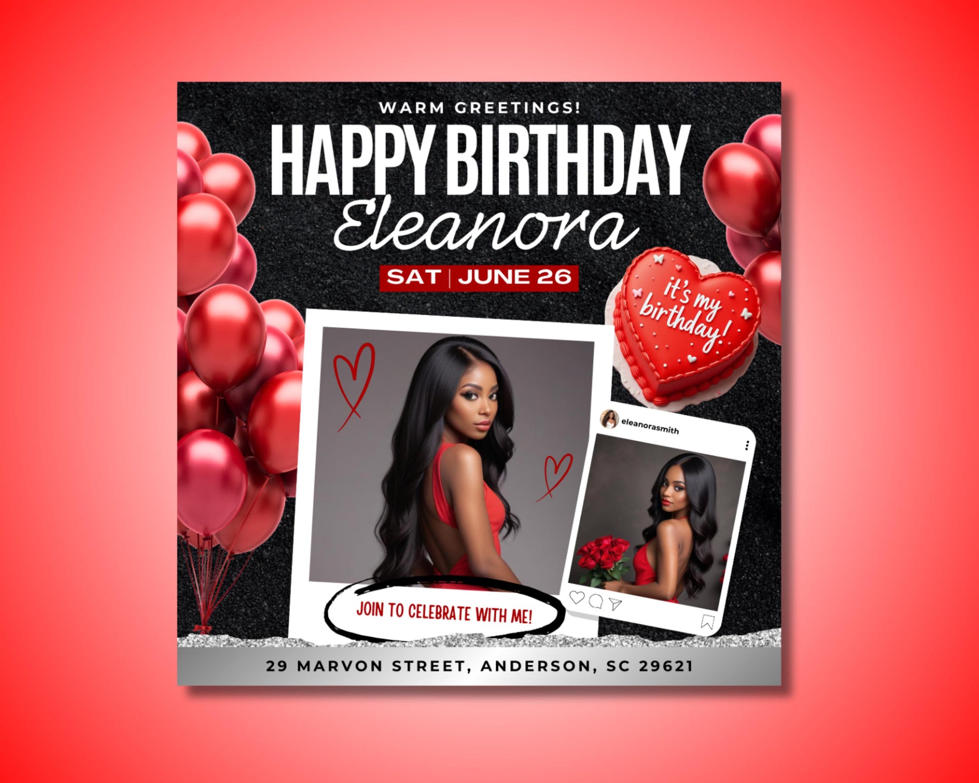 Red Invite
Bold Red
Crimson
Ruby
Party Flyer
Scarlet
Celebration Red
Party Red
Glamorous Red
Elegant Red
Romantic Red
Red Balloons
Birthday Invitation
Birthday Flyer
Birthday Party
Celebration
Invite
Personalized Birthday
Custom Birthday Template
Downloadable
Printable
Digital
Editable