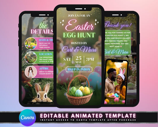 Easter Egg Hunt Invitation
Animated Easter Invite
Easter Party Template
Digital Easter Invitation
Editable Easter Invite
Easter Celebration
Pastel Easter Invite
Spring Celebration Template
Cute Easter Design
Whimsical Easter Party
Floral Easter Invitation
Kids Easter Egg Hunt
Family Easter Party Invite
Church Easter Celebration
Community Easter Event
Easter Gathering Evite