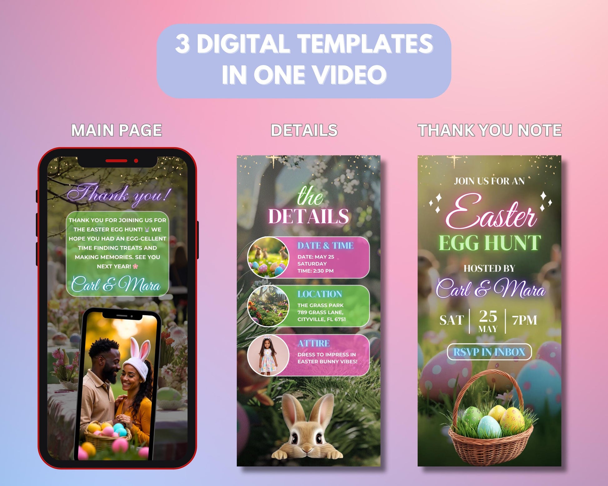 Easter Egg Hunt Invitation
Animated Easter Invite
Easter Party Template
Digital Easter Invitation
Editable Easter Invite
Easter Celebration
Pastel Easter Invite
Spring Celebration Template
Cute Easter Design
Whimsical Easter Party
Floral Easter Invitation
Kids Easter Egg Hunt
Family Easter Party Invite
Church Easter Celebration
Community Easter Event
Easter Gathering Evite