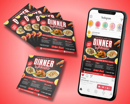 Dinner Specials
Food Flyer
Restaurant Flyer
Menu Flyer
Special Offer
Discount
Promotion
Limited Time Offer
Evening Meal
Dining
Cuisine
Culinary
Gourmet
Entrees
Sides
Desserts
Main Course
Appetizers
Chicken
Beef
Pasta
Seafood
Vegetarian
American
Italian