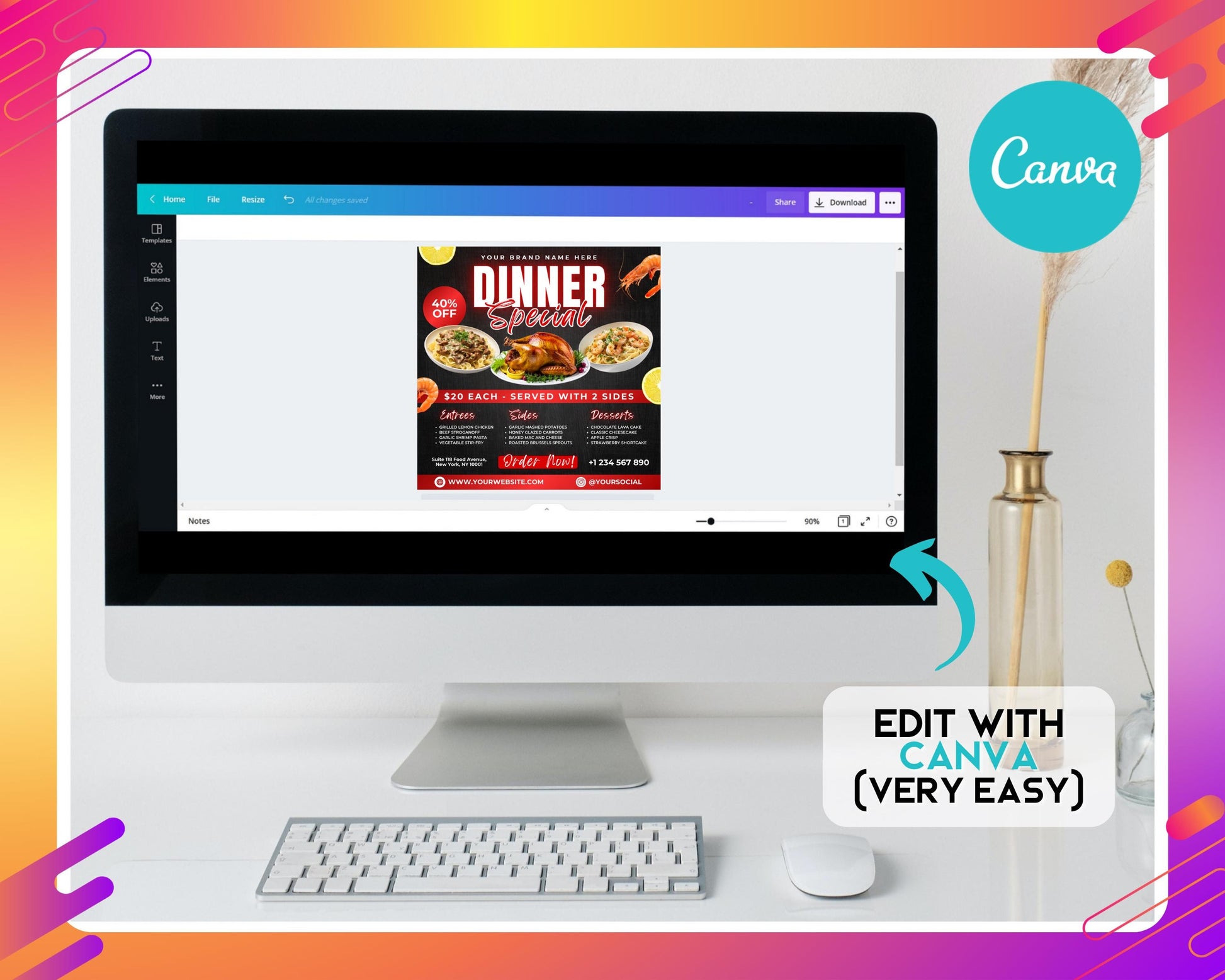 Dinner Specials
Food Flyer
Restaurant Flyer
Menu Flyer
Special Offer
Discount
Promotion
Limited Time Offer
Evening Meal
Dining
Cuisine
Culinary
Gourmet
Entrees
Sides
Desserts
Main Course
Appetizers
Chicken
Beef
Pasta
Seafood
Vegetarian
American
Italian