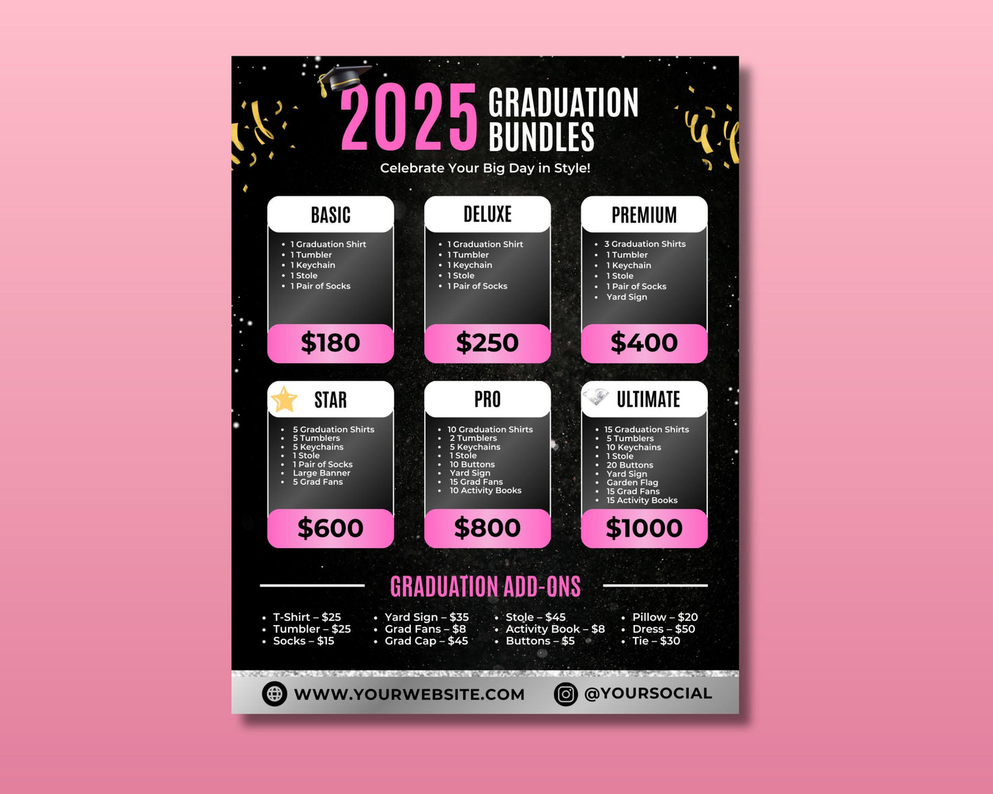 2025 graduation
graduation bundles
graduation package
graduation gifts
graduation celebration
graduation merchandise
graduation keepsakes
graduation essentials
graduation sets
graduation deals
bundle deals
value packs
affordable graduation
budget-friendly graduation
graduation discounts
celebrate graduation
graduation sale
graduation promotion
graduation offer
shop graduation
order now
customize your bundle
website
social media