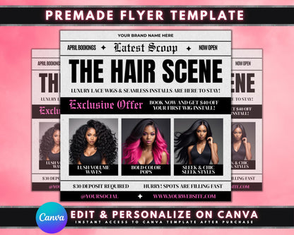 Flyer Template
Instagram Post Template
Social Media Template
Hair Salon Flyer
Beauty Flyer
Promotion Flyer
Announcement Flyer
Modern Flyer
Elegant Flyer
Book Now
Appointments
Digital Flyer
Printable Flyer
Hair Salon
Wigs
Lace Wigs
Hair Install
Hair Extensions
Hairstyles
Hair Care
Beauty Services
Luxury Hair
Volume Waves
Color Pops
Sleek Styles
Black and White
Newspaper Style
Vintage Inspired
Bold Typography
Geometric Accents
Minimalist Design
Photo Collage
Offer Promotion
Exclusive Offer
April