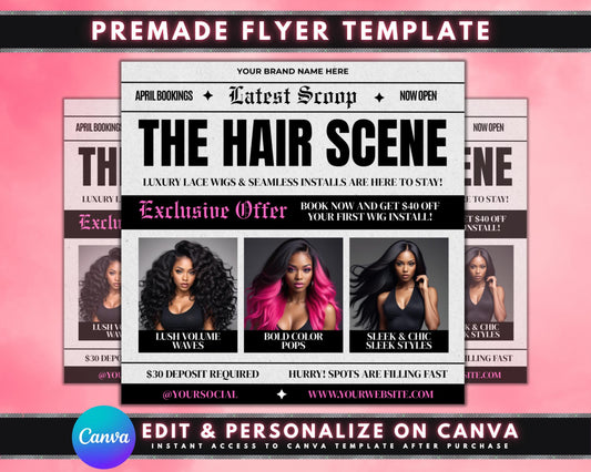 Flyer Template
Instagram Post Template
Social Media Template
Hair Salon Flyer
Beauty Flyer
Promotion Flyer
Announcement Flyer
Modern Flyer
Elegant Flyer
Book Now
Appointments
Digital Flyer
Printable Flyer
Hair Salon
Wigs
Lace Wigs
Hair Install
Hair Extensions
Hairstyles
Hair Care
Beauty Services
Luxury Hair
Volume Waves
Color Pops
Sleek Styles
Black and White
Newspaper Style
Vintage Inspired
Bold Typography
Geometric Accents
Minimalist Design
Photo Collage
Offer Promotion
Exclusive Offer
April