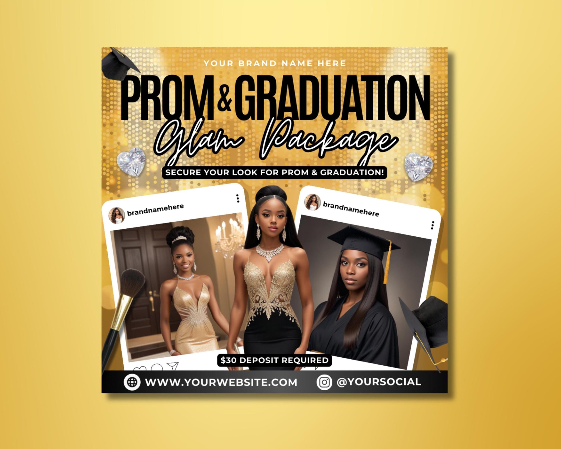 Prom & Graduation
Glam Package
Beauty Services
Makeup & Hair
Prom Night
Graduation Look
Elegant Styling
Special Occasion
Professional Makeup
Hairstyling Services
Full Glam
Natural Glam
Instagram-Worthy Look
Picture-Perfect Glam
Selfie-Ready
Tag Us!
Trending Styles
Beauty Influencer Vibes
Graduation Glow Up
Prom Queen Ready
Flawless Finish
Beauty Enhancement
Makeup Artist
Luxury Styling
