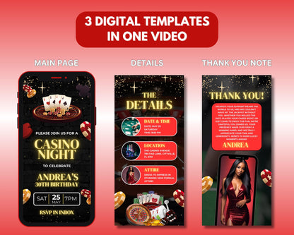 Casino Night
Casino Party
Gambling Theme
Vegas Night
Poker Night
Blackjack
Roulette
Slots
High Rollers
Jackpot
Birthday Party
Celebration
Event Invitation
Party Invite
RSVP
Details
Animated Invitation
Video Invitation
Digital Invitation
Motion Graphics
Playing Cards
Dice
Casino Chips
Sparkle
Glitter
Elegant
Modern
Festive
Editable Text
Upload Song
ShareableCustom Casino Party Invitation
Personalized Casino Night Invite
Animated Casino Birthday Invitation