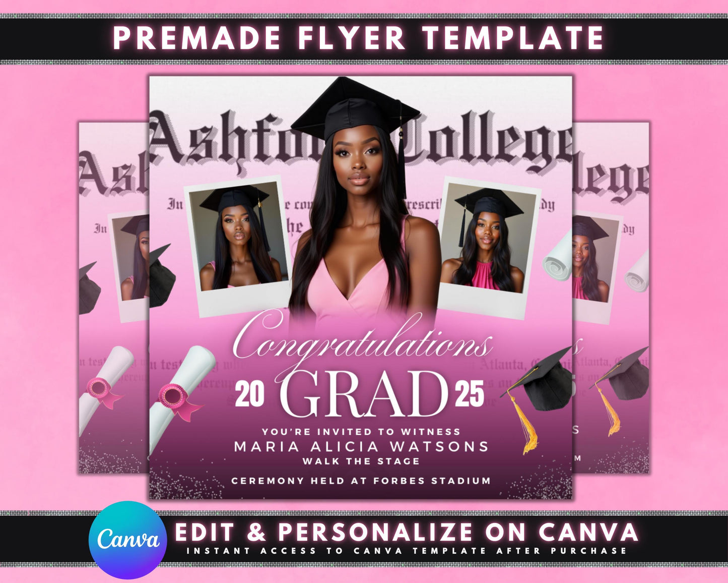 graduation flyer template
pink graduation invitation
graduation announcement
elegant graduation flyer
graduation ceremony invitation
college grad flyer
graduation
grad
class of 2025 
commencement
announcement
invitation
celebration
party
ceremony
pink
rose gold
pastel pink
blush pink
feminine
elegant
glamorous
celebratory
modern
chic
editable graduation flyer
canva graduation template
printable grad invitation
digital grad announcement
diy graduation flyer