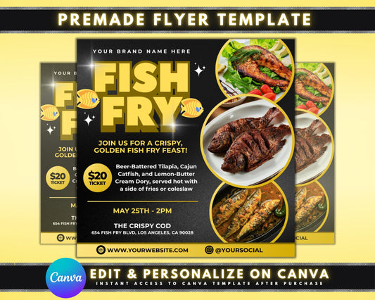 Restaurant Flyer
Seafood
Crispy Fish
Tilapia
Catfish
Cream Dory
Beer Battered
Cajun
Lemon Butter
Food Event
Party Flyer
Restaurant Promotion
Takeout Flyer
Delivery Flyer
Social Media Template
Printable Flyer
Fish Fry Flyer
Seafood Event
Restaurant Template
Food Promotion
Crispy Golden Fish
Tilapia Catfish Fry
Beer Battered Fish
Cajun Seafood
Lemon Butter Dory
Food Festival Flyer
Party Invitation
Restaurant Marketing
Takeout Menu Design
Event Announcement
Fish and Chips
Summer Food Event