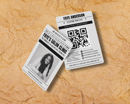 Newspaper Business Card, DIY Canva Digital Template Design, New Business Booking Announcement, Premade Business Card For Business Launch