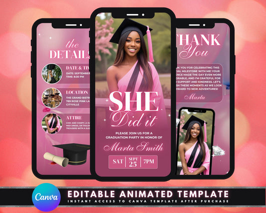 Graduation
Invite
Invitation
Video invitation
Animated invitation
E-invite
Digital invite
Ceremony
Celebration
Commencement
Party
Event
RSVP
Graduate
Future
Success
Achievement
Milestone
Graduation cap
Diploma
Graduation gown