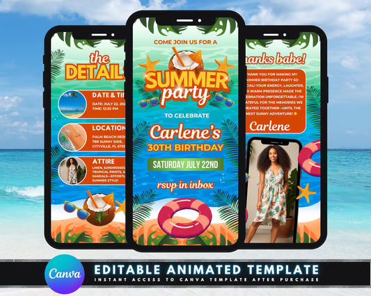 Summer Party Invite
Tropical Invitation
Beach Party Invite
30th Birthday Invite
Digital Invitation
Phone Invitation
Mobile Invite
Evite Template
Invitation Suite
Party Invitation Set
Coconut Drink Invite
Starfish Invitation
Sunglasses Party
Lifebuoy Theme
Palm Leaves Party
Beach Vibe Invite
Tropical Print
Summer Birthday
July Birthday
Pool Party Invite

Summer Party Digital Invite
Tropical Birthday Invitation
Beach Theme Evite
30th Birthday Mobile Invite
Editable Summer Invitation