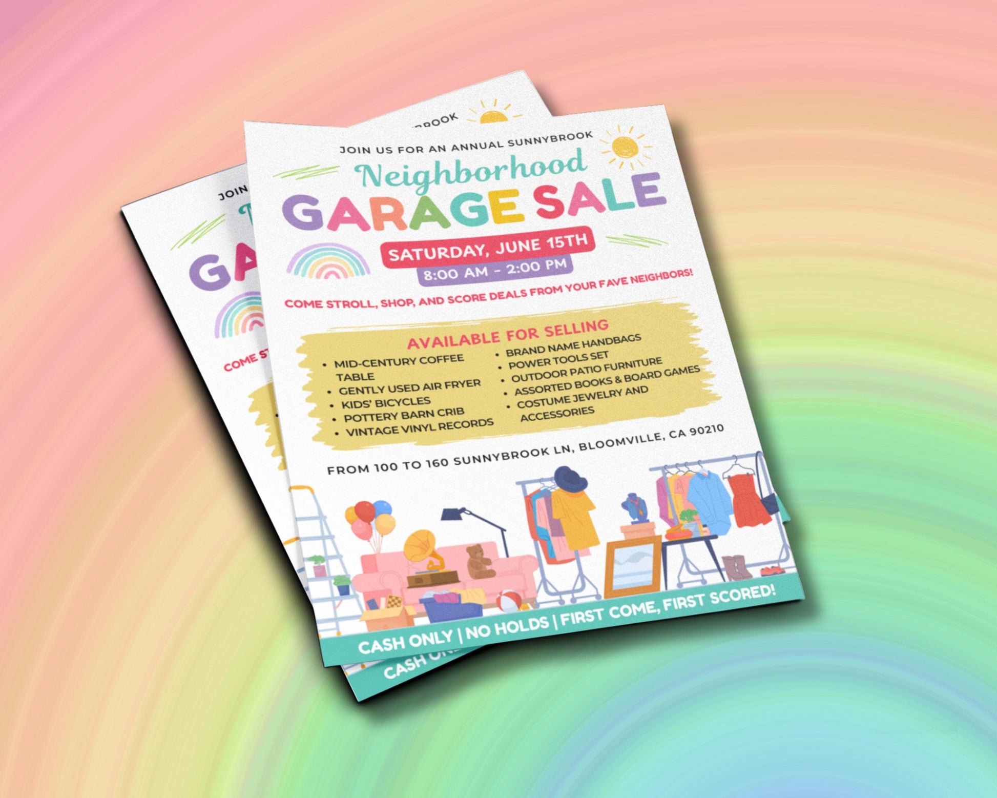 Garage Sale Flyer
Yard Sale Sign
Neighborhood Sale
Community Sale
Sale Flyer
Printable Sign
Event Flyer
Fundraiser
Vintage Finds
Kids Items
Furniture Sale
Books and Games
Clothing Sale
Tools for Sale
Handbags
Jewelry
Vinyl Records
Outdoor Items
Colorful Flyer
Fun Design
Cheerful Sign
Retro Vibe
Community Event
Garage Sale Flyer Template
Yard Sale Sign Printable
Neighborhood Garage Sale
Community Yard Sale
Vintage Garage Sale
Kids Items Sale Sign
Furniture Sale Flyer
Yard Sale List