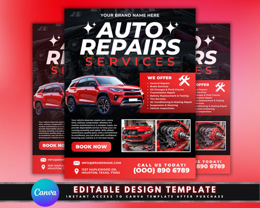 Auto Repair Flyer
Car Repair Template
Auto Service Flyer
Mechanic Shop Flyer
Vehicle Maintenance
Car Garage Marketing
Automotive Business
Service Flyer
Small Business Flyer
DIY Auto Shop Ad
Oil Change Flyer
Tire Rotation Flyer
Brake Inspection
Engine Diagnostics
AC Repair Service
Battery Check
Tune Up Service
Vehicle Inspection
Maintenance Service
Diagnostic Services
Roadside Assistance
Modern Auto Flyer
Professional Mechanic
Clean Design
Industrial Look