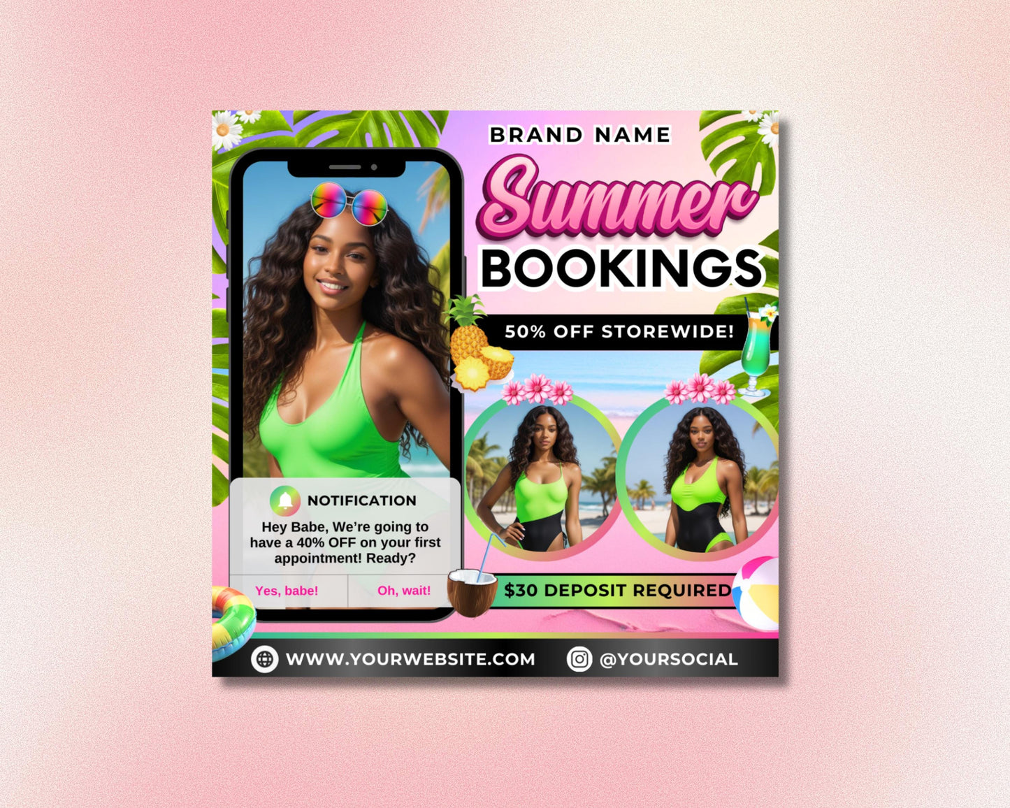 summer flyer
booking flyer
raffle flyer
beauty flyer
hair flyer
salon flyer
summer sale
promotion flyer
event flyer
social media post
flyer template
canva template
bundle template
hair extensions
frontals
closures
bohemian curl
peruvian wave
hair appointment
book now
$30 deposit
summer hair
beauty salon
hair stylist
raffle ticket
summer vibes
lucky winners
raffle treats
discount raffle
summer booking flyer
hair extension flyer
beauty salon template
summer raffle flyer
small business flyer