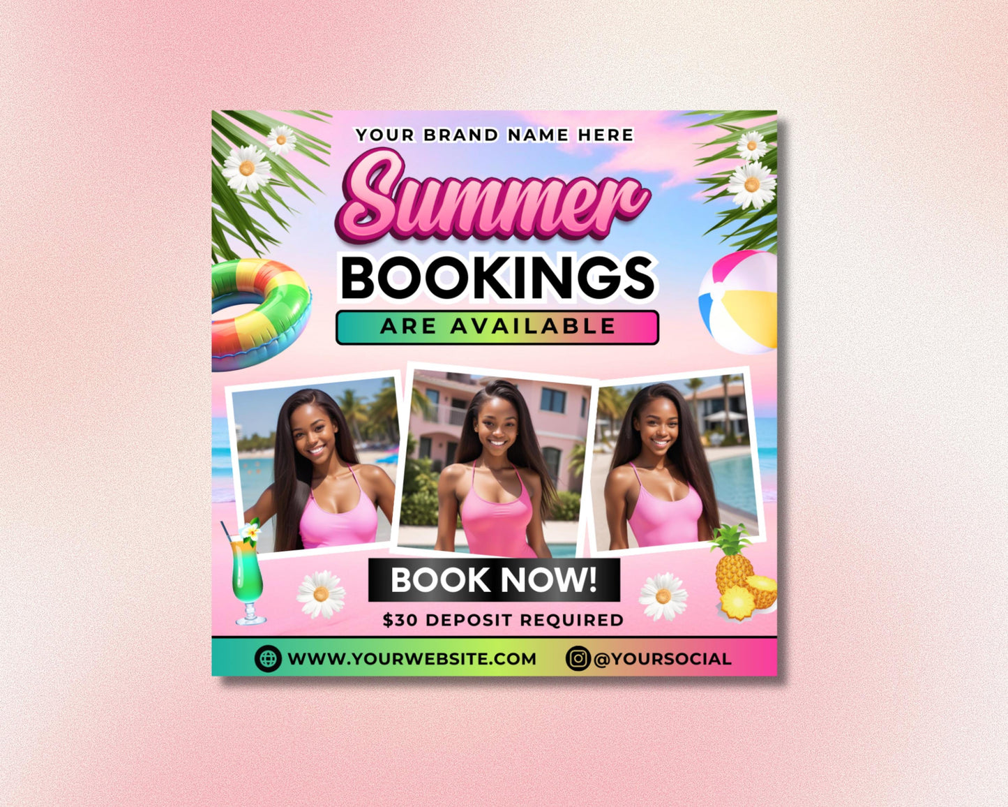 summer flyer
booking flyer
raffle flyer
beauty flyer
hair flyer
salon flyer
summer sale
promotion flyer
event flyer
social media post
flyer template
canva template
bundle template
hair extensions
frontals
closures
bohemian curl
peruvian wave
hair appointment
book now
$30 deposit
summer hair
beauty salon
hair stylist
raffle ticket
summer vibes
lucky winners
raffle treats
discount raffle
summer booking flyer
hair extension flyer
beauty salon template
summer raffle flyer
small business flyer