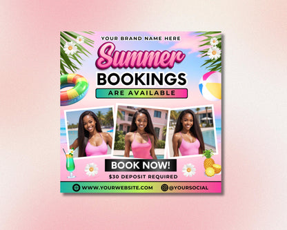 Summer Flyer
Booking Flyer
Raffle Flyer
Beauty Flyer
Hair Flyer
Salon Flyer
Summer Sale
Promotion Flyer
Event Flyer
Social Media Post
Flyer Template
Canva Template
Bundle Template
Hair Extensions
Frontals
Closures
Bohemian Curl
Peruvian Wave
Hair Appointment
Book Now
$30 Deposit
Summer Hair
Beauty Salon
Hair Stylist
Raffle Ticket
Summer Vibes
Lucky Winners
Raffle Treats
Discount Raffle
Summer Booking Flyer
Hair Extension Flyer
Beauty Salon Template
Summer Raffle Flyer
Small Business Flyer