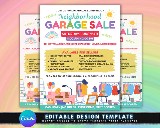 Garage Sale Flyer
Yard Sale Sign
Neighborhood Sale
Community Sale
Sale Flyer
Printable Sign
Event Flyer
Fundraiser
Vintage Finds
Kids Items
Furniture Sale
Books and Games
Clothing Sale
Tools for Sale
Handbags
Jewelry
Vinyl Records
Outdoor Items
Colorful Flyer
Fun Design
Cheerful Sign
Retro Vibe
Community Event
Garage Sale Flyer Template
Yard Sale Sign Printable
Neighborhood Garage Sale
Community Yard Sale
Vintage Garage Sale
Kids Items Sale Sign
Furniture Sale Flyer
Yard Sale List