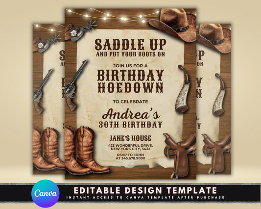 Western Party
Hoedown Party
Birthday Invitation
Cowboy Party
Cowgirl Party
Rustic Invite
Country Party
Barn Dance
Digital Download
Editable Template
Printable Invite
Adult Birthday
30th Birthday
Evite Template
Wild West Party
Saddle Up
Boots On
Barnyard Bash
Custom Invitation
Instant Download
Shindig Invite
Line Dance Party