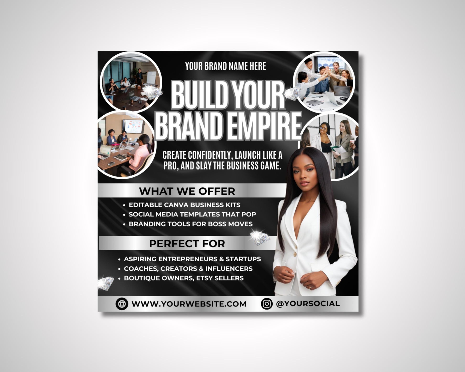 Business Coach Flyer, DIY Flyer Template Design, Business Consultant Flyer, Entrepreneur Flyer, Premade Build Your Brand Consultation Flyer