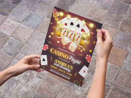 Casino Night
Casino Party
Birthday Invite
Gambling Theme
Vegas Party
Poker Night
Digital Invite
Editable Invite
Canva Template
Party Invitation
Fundraiser Invite
Adult Birthday
Slot Machine
Poker Chips
Dice Game
Black Red Gold
Event Flyer
Custom Invite
Editable Casino Night Party Invitation Template
Digital Gambling Theme Birthday Invite Download
Customizable Vegas Casino Party Invitation
Casino Royale Themed Birthday Party Invitation
30th Birthday Casino Night Invite for Her/Him