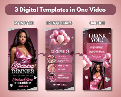 Animated Invite
Birthday Invitation
Digital Invite
Video Invitation
Birthday Dinner
Pink Birthday
Glam Birthday
Editable Template
QR Code Invite
Party Invitation
Electronic Invite
Milestone Birthday
30th Birthday
Women&#39;s Birthday
Party Planner
Social Media Invite
Instant Download
Anniversary Invite