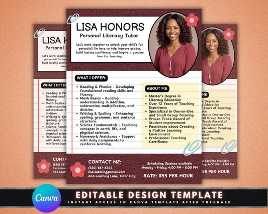 Personal Literacy Tutor Services
Literacy Support
Individualized
Reading Comprehension
Phonics
Writing Skills
Progress Updates
One-on-One Tutoring
Small Group Tutoring
Positive Learning Environment
Teaching Experience
Academic Support
Educational Services
Homework Help
Test Preparation
Subject Tutoring
Learning Assistance
Child Education
Elementary School
Middle School
High School
Personalized Learning
Experienced Tutor
Certified Teacher
Affordable Tutoring
Flexible Scheduling
Online Tutoring