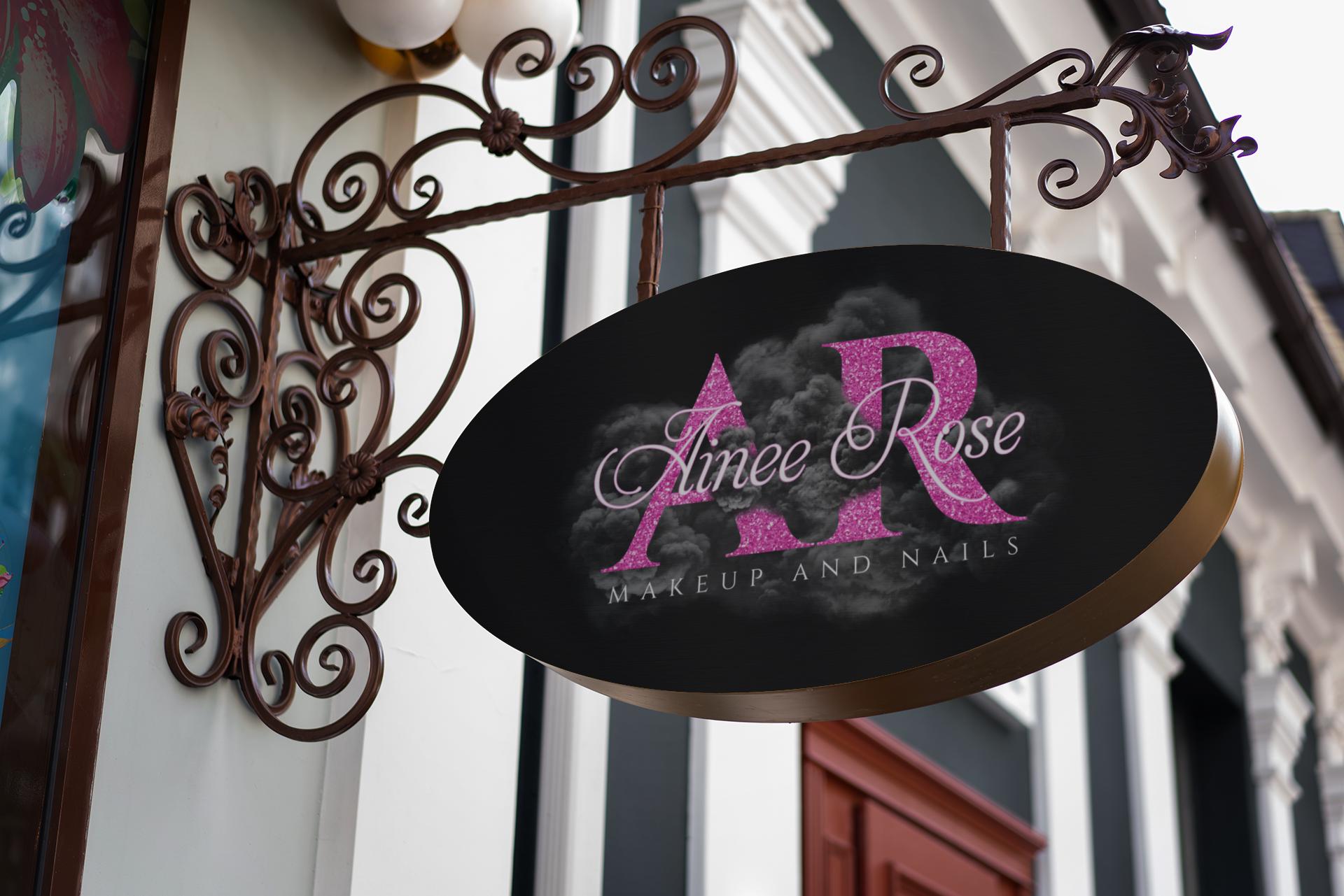 Beauty Logo, DIY Logo Design Template, Smoke Logo, Boutique Logo, Pink Glitter Logo, Makeup Artist Logo, Cosmetics Logo, Premade Nail Salon