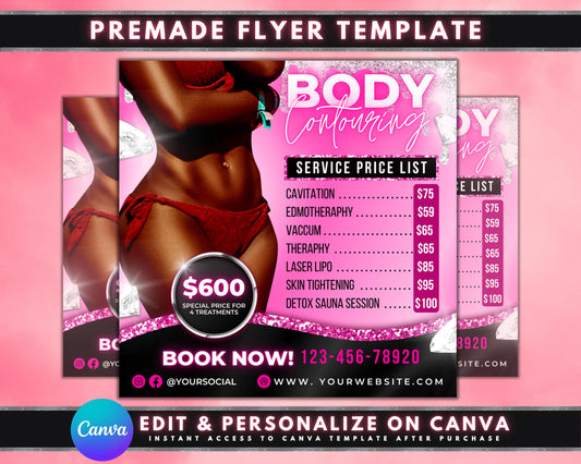 Body Contouring
Price List
Service Menu
Beauty Salon
Med Spa
Esthetician
Body Sculpting
Weight Loss
Cavitation
Laser Lipo
Skin Tightening
Detox Sauna
Business Flyer
Marketing Template
Editable Template
Digital Download
Pink Black
Small Business
Salon Price List
Spa Services
Instant Download
Beauty Business
Professional
Body contouring specialists
Estheticians
Med spas
Beauty salons
Weight loss clinics
Spa owners
Business owners