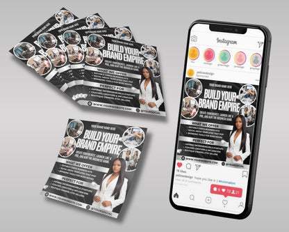 Business Coach Flyer, DIY Flyer Template Design, Business Consultant Flyer, Entrepreneur Flyer, Premade Build Your Brand Consultation Flyer