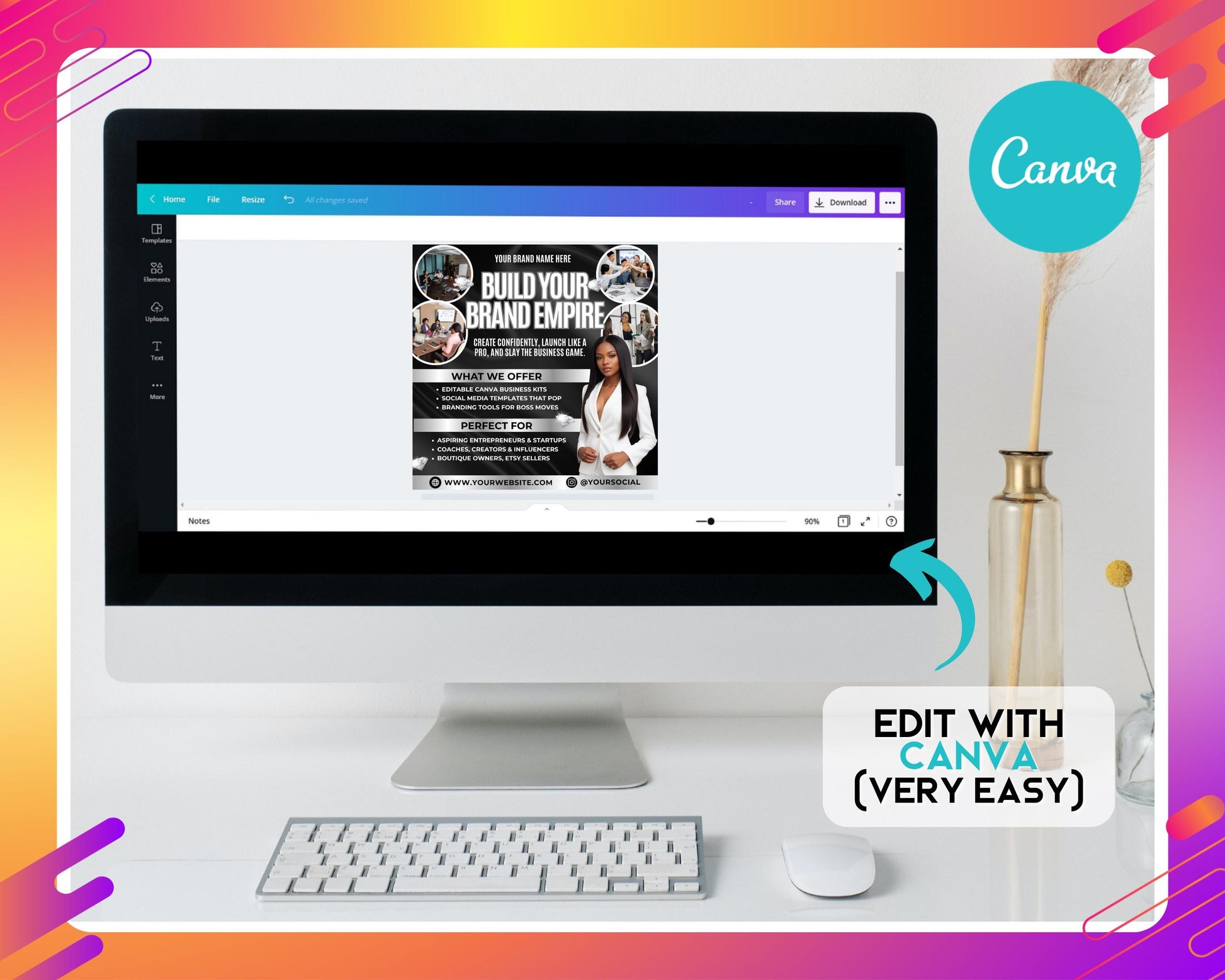 Business Coach Flyer, DIY Flyer Template Design, Business Consultant Flyer, Entrepreneur Flyer, Premade Build Your Brand Consultation Flyer