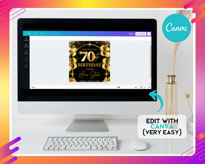 70th Birthday
Birthday Invite
Digital Invite
Black Gold Party
Milestone Birthday
Editable Invite
Canva Template
Printable Invite
Party Invitation
Adult Birthday
Elegant Invite
Celebration
Gold Glitter
Surprise Party
Custom Invite
Event Flyer
Birthday Party
Anniversary