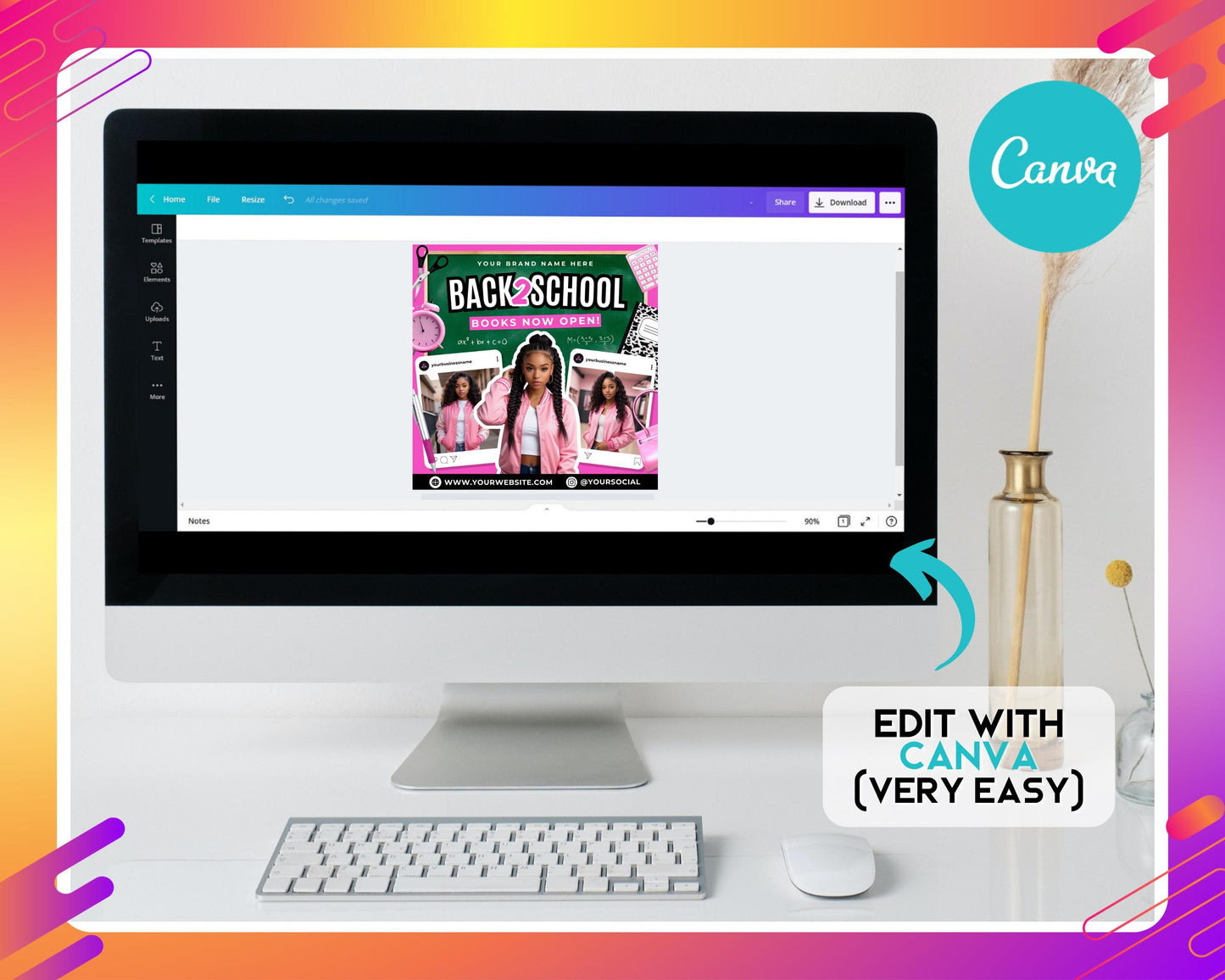 4x back to school beauty flyer, diy flyer template design, school hair specials flyer, back 2 school bookings, premade back to school raffle