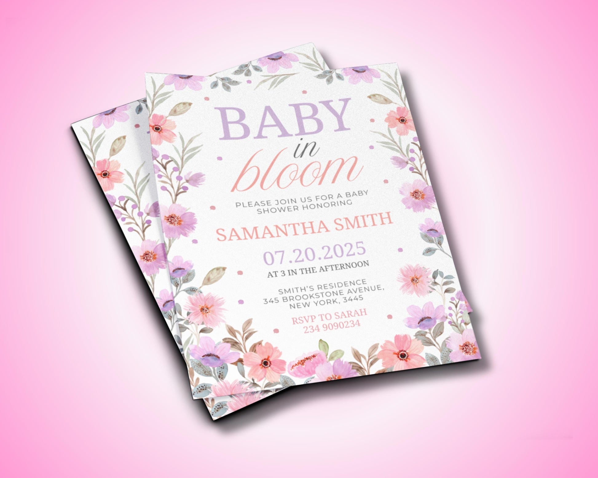 Baby in Bloom
Baby Shower
Baby Shower Invite
Floral Baby Shower
Girl Baby Shower
Pink Purple Shower
Editable Invite
Canva Template
Printable Invite
Digital Invite
Spring Shower
Gender Neutral
Floral Invite
Boho Baby Shower
New Baby
Baby Girl
Baby Boy