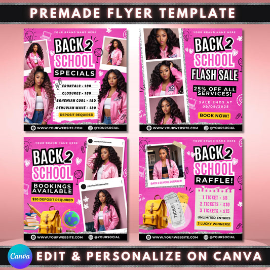 Back to School
Hair Specials
Hair Stylist
Beauty Flyer
Editable Template
Digital Flyer
Canva Template
Bookings Available
Flash Sale
Raffle Flyer
Student Discount
Kids Hair
Braider Marketing
Salon Promotion
Hair Salon Back to School Flash Sale Promotion
Beauty Business Back to School Marketing Kit Editable
Student Haircut & Style Discount Flyer
Kids Back to School Hair Braiding Flyer
Back to School Hair Services