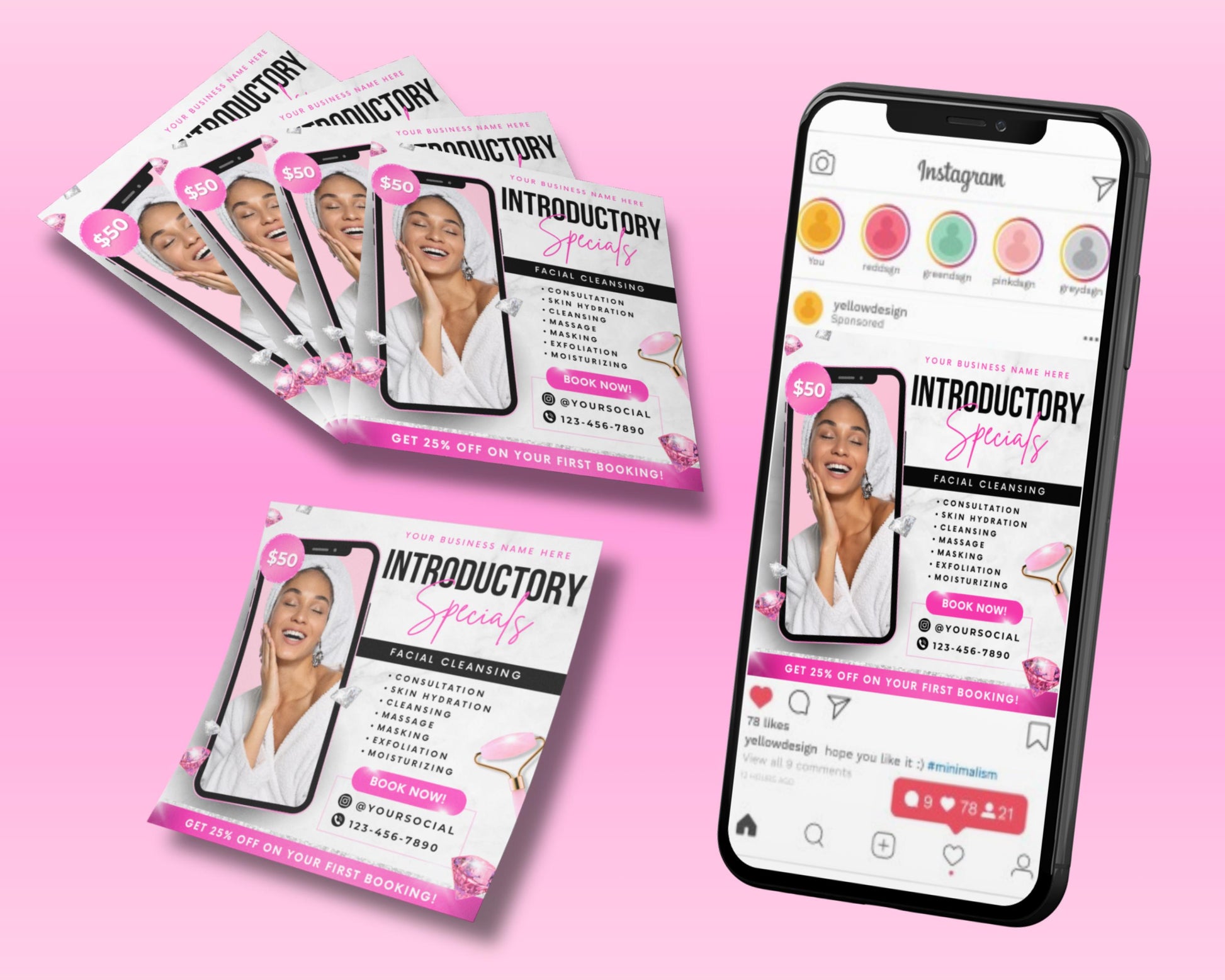 Facial Treatment
Spa Flyer
Beauty Center
Esthetician
Skincare Flyer
Facial Cleansing
Editable Flyer
Canva Template
Digital Download
Spa Services
Beauty Salon
Introductory Offer
Pink Flyer
Massage Facial
Exfoliation
Book Now
Small Business